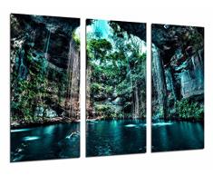 Tableau Moderne Photographique, Impression sur bois, Lac souterrain naturel, nature, cénote, 97 x 62 cm, ref. 26778