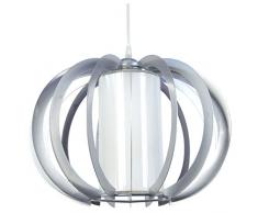 Tosel 10978 Suspension - Saloon Cerces de tôle Acier, Peinture époxy, Verre souff, E27, 100 W, Blanc