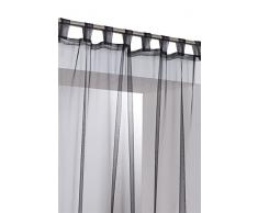 Rideaudiscount Voilage Passants 140x240 cm Noir
