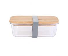 COOK CONCEPT KB6035 Boite de Conservation â Couvercle en Bambou, Dimensions : 19,6 x 14,8 x 7 cm
