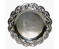 Better & Best Dessous de plat rond, moyen, décoré avec des yeux, couleur argent, dimensions 30 x 30 x 1 cm, matériau : métal