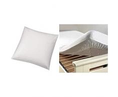 AmazonBasics Lot de 2 taies de Protection hypoallergénique pour Oreiller Blanc 65 x 65 cm & Douceur dIntérieur - Protège Matelas Molleton - Uni - Blanc - 90 x 190 cm