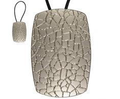 STEPHANOISE Magnet Rect Martele Metal, Argent, Taille 9,3x6,5 cm - Envergure 30 cm
