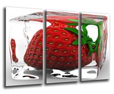 Tableau Moderne Photographique, Impression sur bois, CrÃ¨me glacÃ©e aux fraises, fruits, 97 x 62 cm, ref. 26200