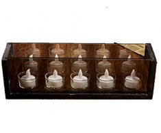 Lot de 3 photophores en Verre Marron encadrés et 5 Bougies Chauffe-Plat Cadeau (Lot de 5)