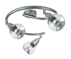 Tosel 85043 Plafonnier â Crock, TÃ´le Acier, Peinture Ã©poxy, Verre soufflÃ©, E14, 100 W, Transparent