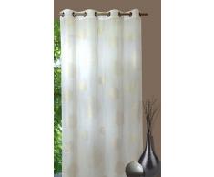 Home Maison 806735 Voilage Etamine Fantaisie Impression Argent Polyester Or 140 x 240 cm