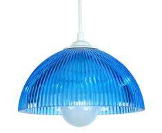Tosel 11528 Suspension Holophane Verre 100 W E27 Bleu