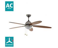 Eglo 35042 Ventilateur de plafond, Métal, Nickel satiné, 132