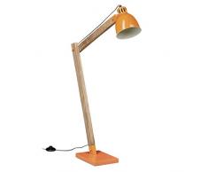 Relaxdays 10020515_57 Lampe de bureau design scandinave hauteur réglable 40 W Bois/Acier Orange 18 x 72 x 111