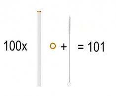 KOCH Paille en verre, droit, whisky, avec pinceau, PAQUET VALEUR (100)