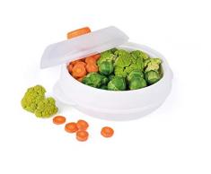 Excelsa Quick Cook Cuiseur Vapeur pour Micro-Ondes, polypropylÃ¨ne, Blanc, DiamÃ¨tre: 18 cm