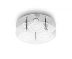 Prolight 367200201 Plafonnier Rond Verre LED 3X3W, Métal, GU10, 3 W, Gris