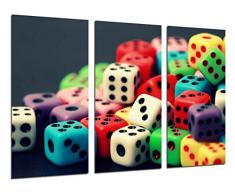 Tableau Moderne Photographique, Impression sur bois, Jeux, Craps, Salle de jeux, 97 x 62 cm, ref. 26379