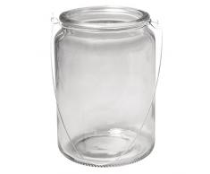 Rayher 56719000 Bocal en Verre avec Anse 10 cm Hauteur : 14,5, Hauteur : 7,5 cm