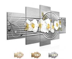 Tableau decoration murale Fleurs dorchidÃ©e - XXL Impression sur Toile Salon Appartment 5 Parties - prÃªt Ã accrocher - 203453c