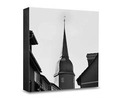 COGNOSCO HG-WE108 Tableau Mural en Bois avec Photo darchitecture Weimar Noir/Blanc 15 x 15 cm
