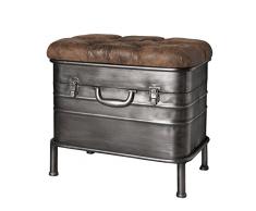 Haku Moebel 13811 Banc Acier/Tissu synthétique Anthracite/Marron 34 x 51 x 48 cm