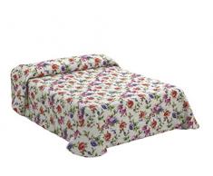 Viantala Sylvia 100 boutà Couvre-lit Lit 150, Coton, Rouge et Blanc.