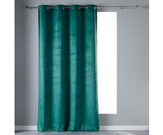 douceur dintérieur rideau a oeillets 140x240 cm velours veloutea vert