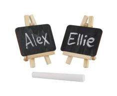 eBuyGB Mini Chevalet Craie/Noir Board-Reusable Place Numéro de Table Nom de la Carte Prix (Lot de 24), Bois, Multicolore, 24