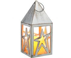 WeRChristmas Lanterne Star DÃ©coration de NoÃ«l, en Bois, 21Â cmÂ âÂ Blanc Antique