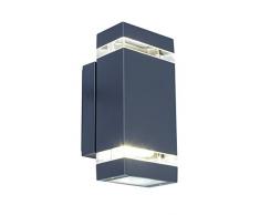 Lutec 563800032 Applique Focus Carré Up/Down 1L Métal, Intégré, 7.6 W, Noir