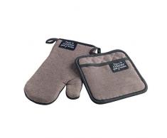 douceur dintérieur gant + manique 18x28cm/20x20cm harold taupe