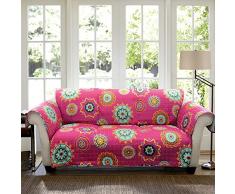 Lush Decor Adrianne Slipcover/Furniture Protector for Sofa, Fuchsia