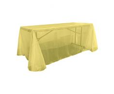 LA Linen Nappe rectangulaire en Organza avec Miroir, Polyester, Jaune Clair, 228.6 x 396.24 x 0.022 cm