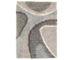 Un Amour de Tapis 13742 Delphi Tapis Shaggy à Poil Long Polyester Argent/Gris 140 x 200 cm