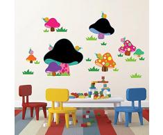 Walplus 160x75 cm Mural Autocollants Champignon Tableau Amovible Auto-AdhÃ©sif Art Mural Bricolage Maison Bureau DÃ©cor Peint CrÃ¨che Chambre Enfants Cadeau, Multicolore