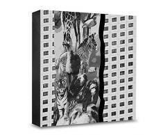 COGNOSCO HG-L104 Tableau Mural en Bois avec Photo darchitecture Zoo en Bois Noir/Blanc 15 x 15 cm