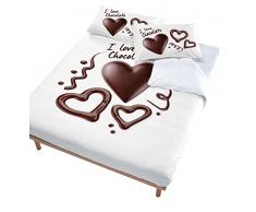 Italian Bed Linen Cuore di Cioccolato Lit 100/110 (250 x 200 cm 2/52 x 82 cm)
