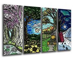 Tableau Moderne Photographique, Impression sur bois, Image dart abstrait, 131 x 62 cm, ref. 26115