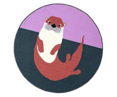 Vallila Saukko Tapis Rond pour Chambre denfant Motif Corail 133 cm x 133 cm