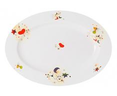 La Large Cija Miró Plat en Porcelaine Blanc 40 cm