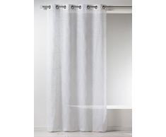 Home Maison HM6967298 Voilage Graphique Etamine Brodée Polyester Blanc 130 x 240 cm