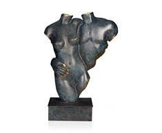 Arte Dal Mondo BC056 Bustes Statue Sculpture Moderne en Bronze avec Base en Metal, 48,5 x 35 x 12,5 cm