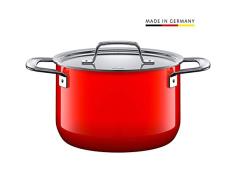 Silit Zeno Red Faitout Haut 20 cm avec Couvercle en mÃ©tal 3,7 l et cÃ©ramique Fonctionnelle Silargan Rouge