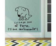 Chispum VIMAS001L - Sticker décoratif, Design Attention au Chien, 58 x 65 cm