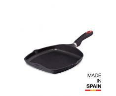 Valira 4194/15 Plancha Premium de 26x26 cm fabriquÃ© en Espagne, en Fonte daluminium avec Anti-adhÃ©rent Ã©cologique renforcÃ©, Non apte pour linduction, Noir