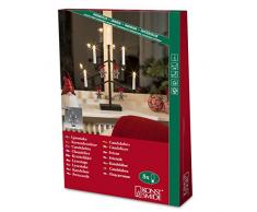 Konstsmide 3559-710 Chandelier Métallique avec Déco de Noël Intérieur 230 V 5 Lampes Claires Noir Laqué Câble Noir