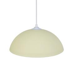 Tosel 16447 Suspension 1 LumiÃ¨re, Verre/, E27, 40 W, Ivoire, 30 x 90 cm