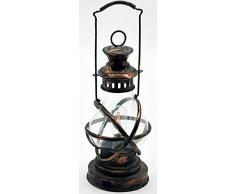 M S L Lanterne de jardin en métal à piles Cuivre antique Gris