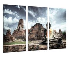 Tableau Moderne Photographique, Impression sur bois, Bouddha, Bouddha, Relaxation, Zen, 97 x 62 cm, ref. 26260