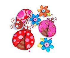 Outlook Design V7T0100130 Autocollants, Mural Stickers Chambre Enfants Bébé Garderie Salon, Plastique, Rose/Rouge, 30 x 38 cm