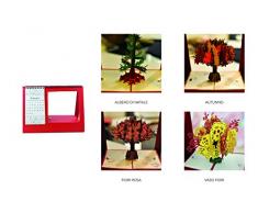 St Origami Calendrier 4 Saisons, cartonné, Rouge, 25 x 30 x 0,3 cm