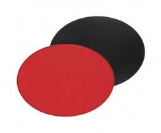 FreeForm Duo Set de Table Ovale en Similicuir Rouge/Noir 45 x 34 cm