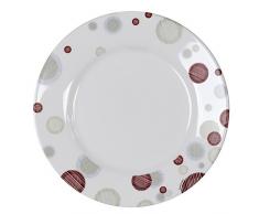 Dajar Enzo Rose Assiettes Ã Dessert 19Â cm, Verre, Blanc Rouge Gris, 19Â cm cm
